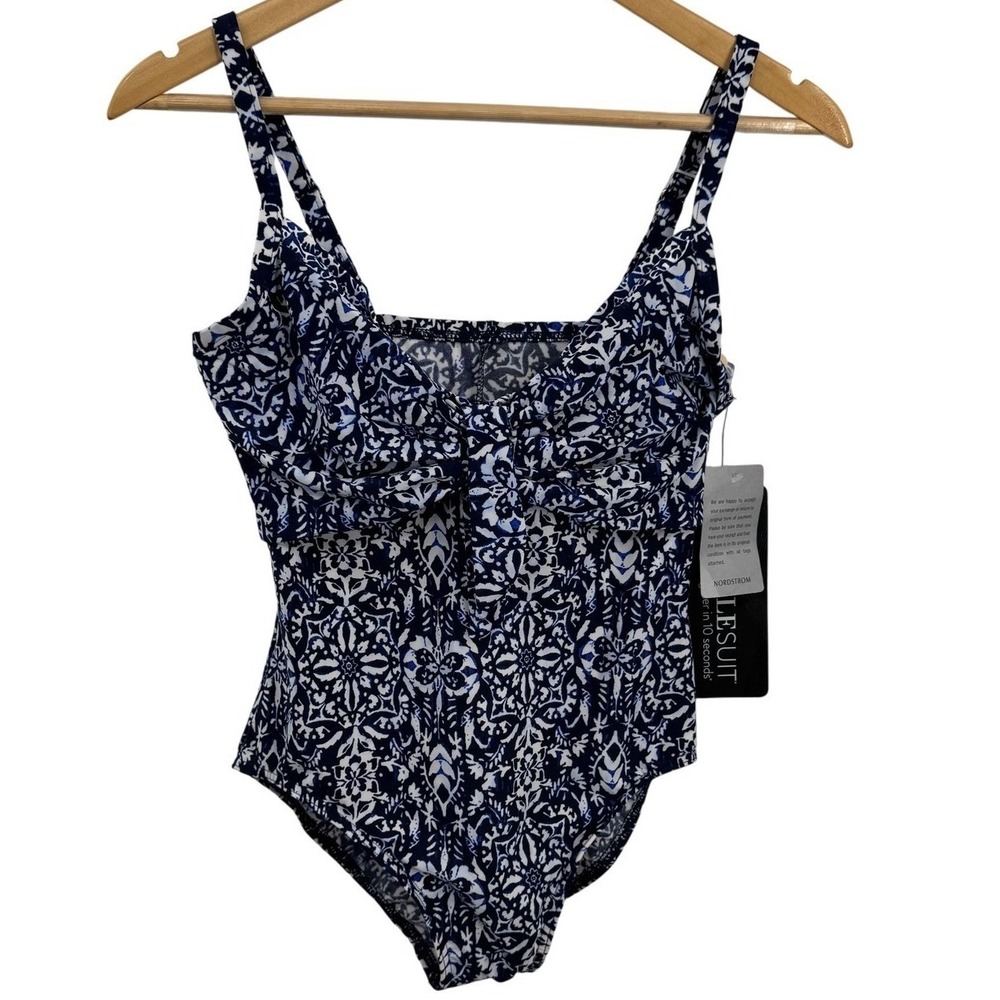 Miraclesuit Womens‎ One Piece Swimsuit 8 Blue Medallion Underwire Pinup Coastal